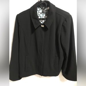 Dennis Basso Luxe Crepe Bracelet Sleeve Jacket Closure - Black (reg 16) a550591